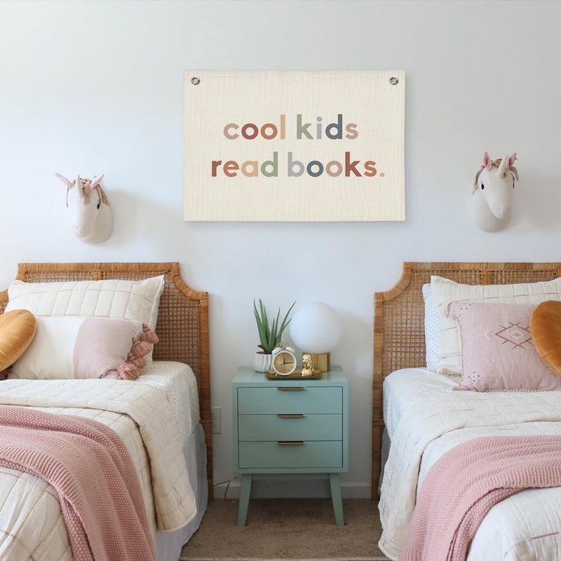 PLKMN Reading Corner Decor for Classroom, Cool Kids Read Books Linen Canvas Banner, Playroom Read Sign Wall Hanging Flag Decor for Reading Corner Nook 20x30 Inch (Boho) - Image 5